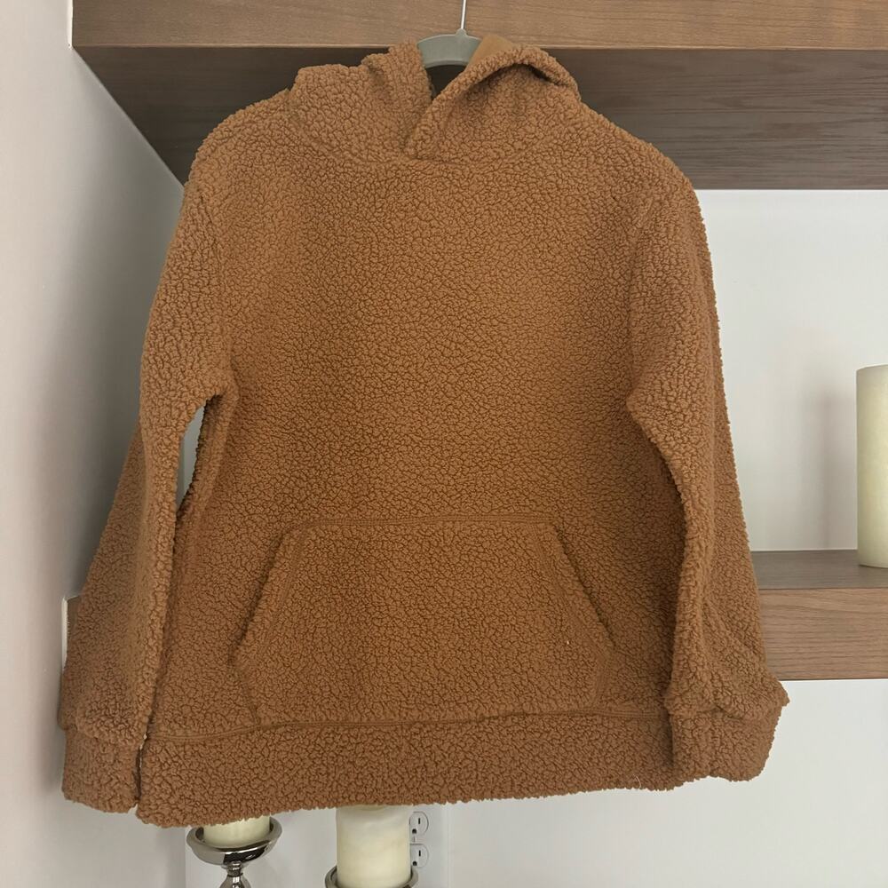 Hooded Sherpa Sweatshirt with Kangaroo Pocket